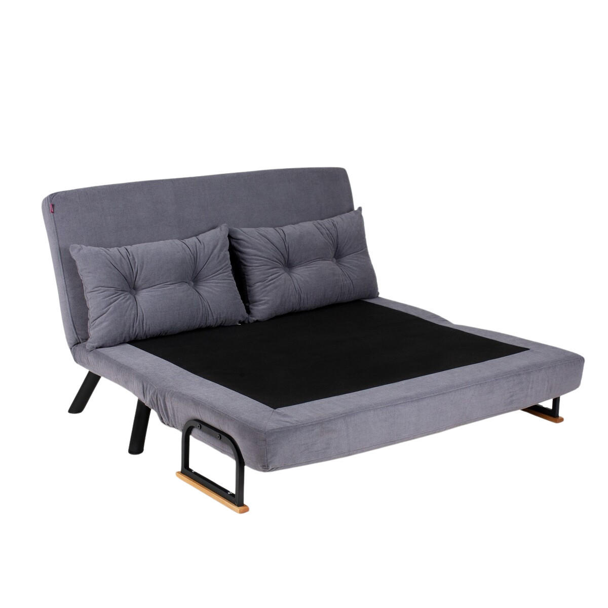 SCHLAFSOFA für 2 Personen mit Stoffbezug und Metallfüßen 133/50/41 cm - Grau, Metall (50/41/133cm) - Calicosy