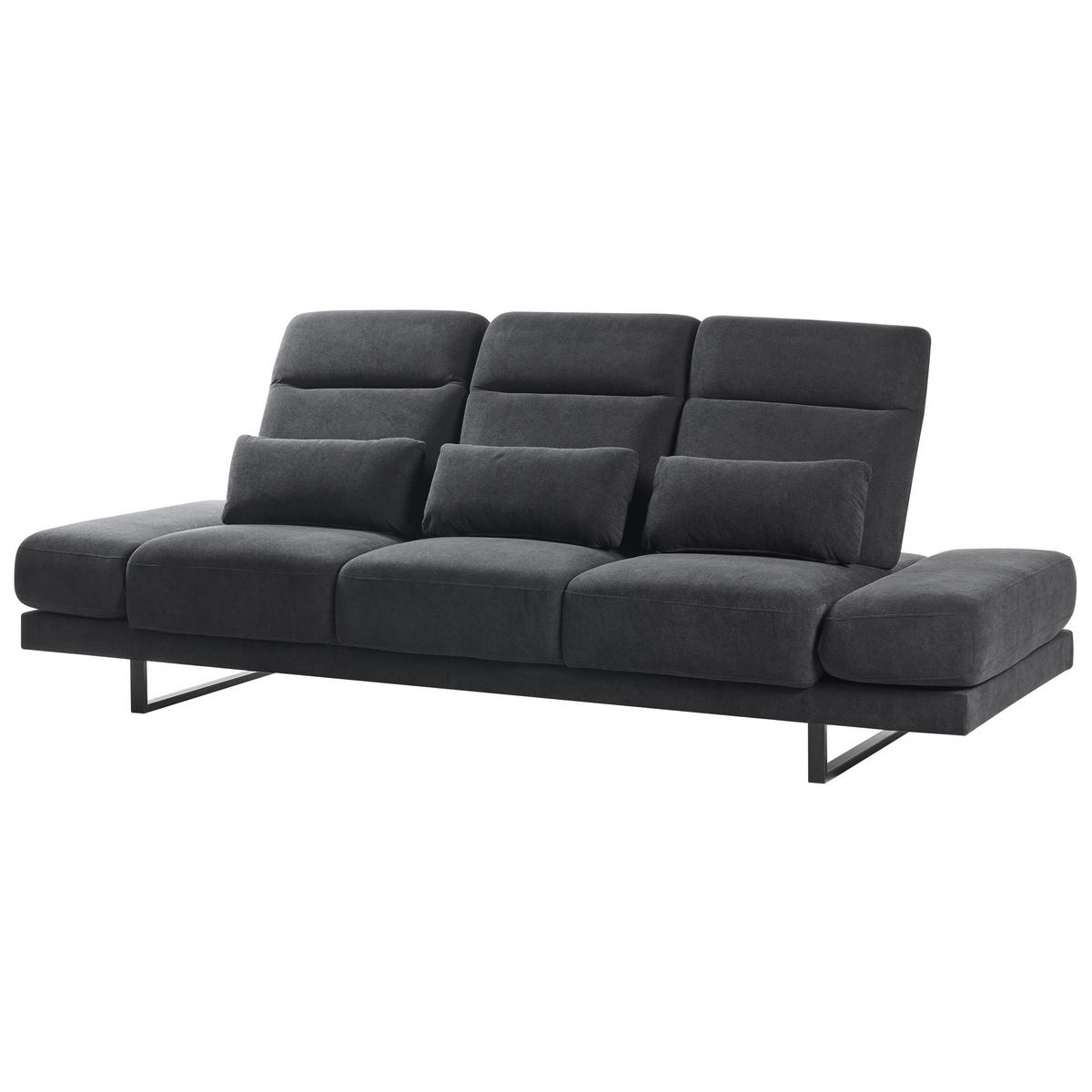 POHOVKA 3-místná Látka Černá Ikast - černá, textil (255/87/105cm) - Beliani