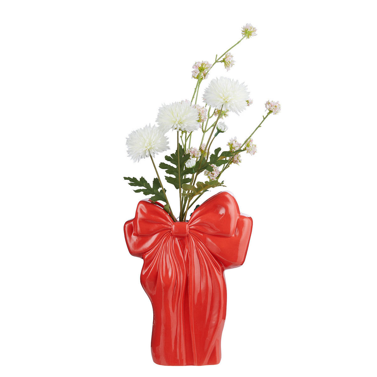 VASE Present Schleife - Rot, Stein (26cm) - Butlers
