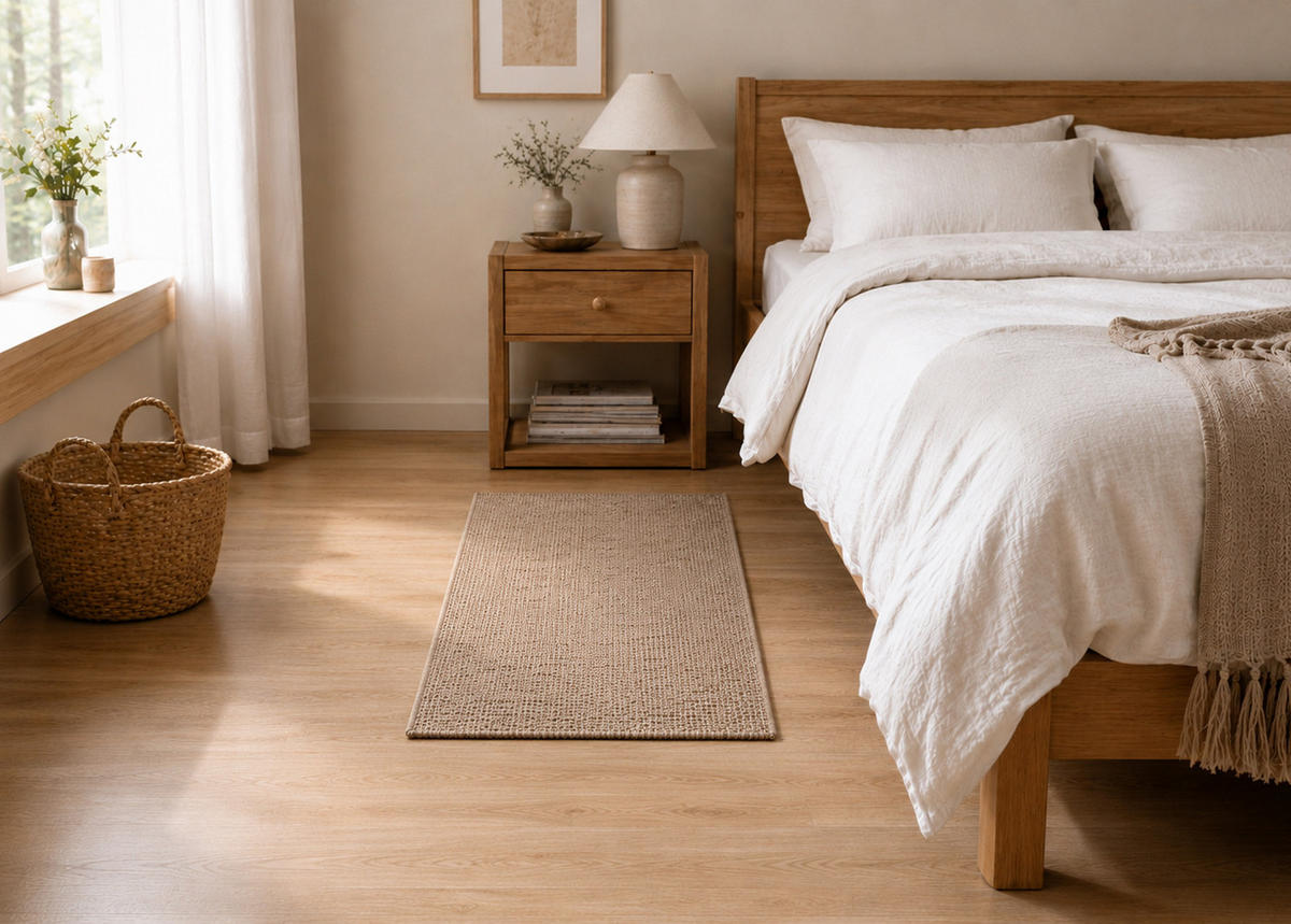 WOLLTEPPICH Raven 55/95 cm - Hellbraun, Naturmaterialien (55/95cm) - A2A Home