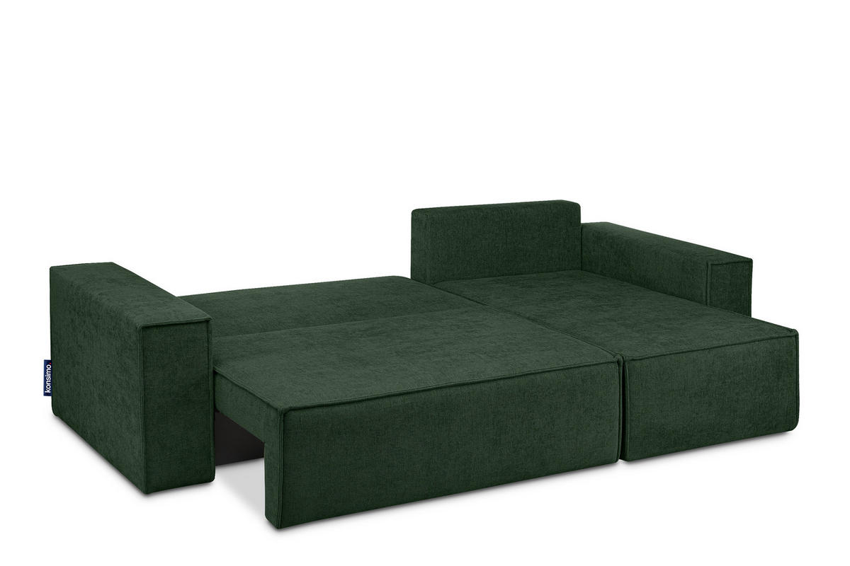 ECKSOFA-LINKS/RECHTS NAPI II mit Schlaffunktion, grün - Grün, Textil (262/148cm) - KONSIMO®
