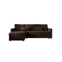 ECKSOFA MOS L BIS Cosmic 800 Links mit Schlaffunktion - Braun, Textil (220/143cm) - Bedante