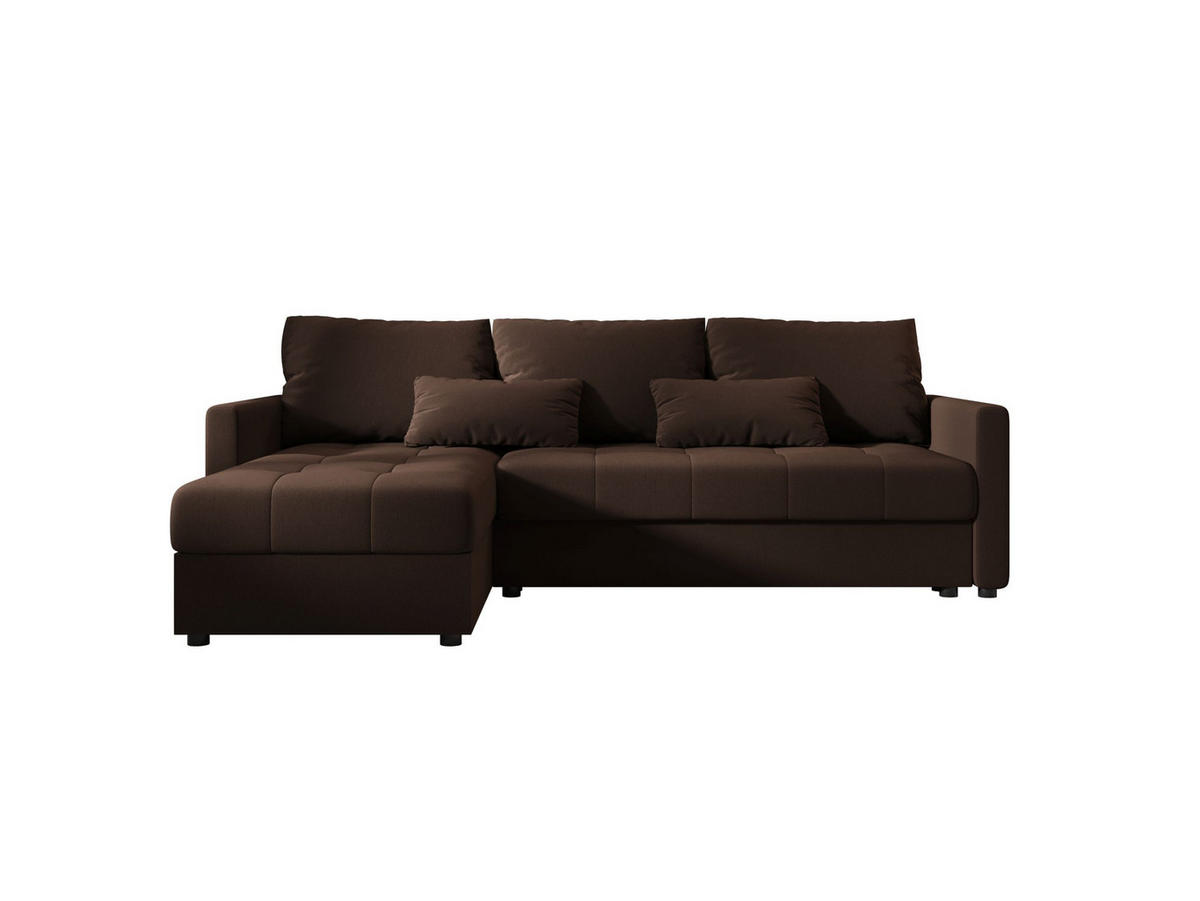 ECKSOFA MOS L BIS Cosmic 800 Links mit Schlaffunktion - Braun, Textil (220/143cm) - Bedante