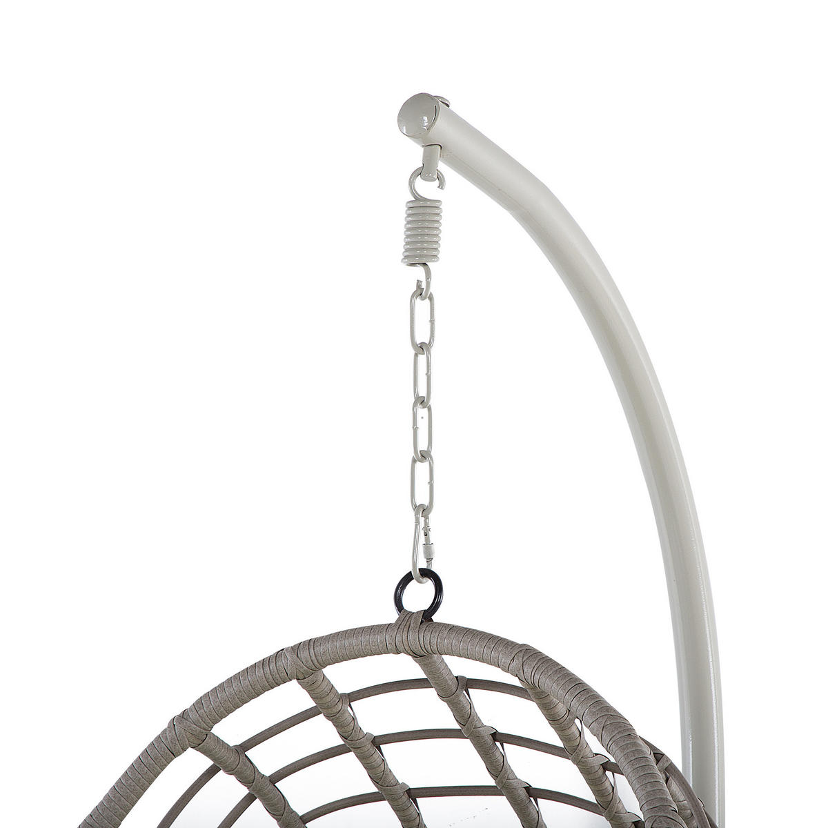 HÄNGESESSEL mit Gestell PE Rattan taupe 96 cm Arpino - Taupe/Grün, Kunststoff (96/200/96cm) - Beliani