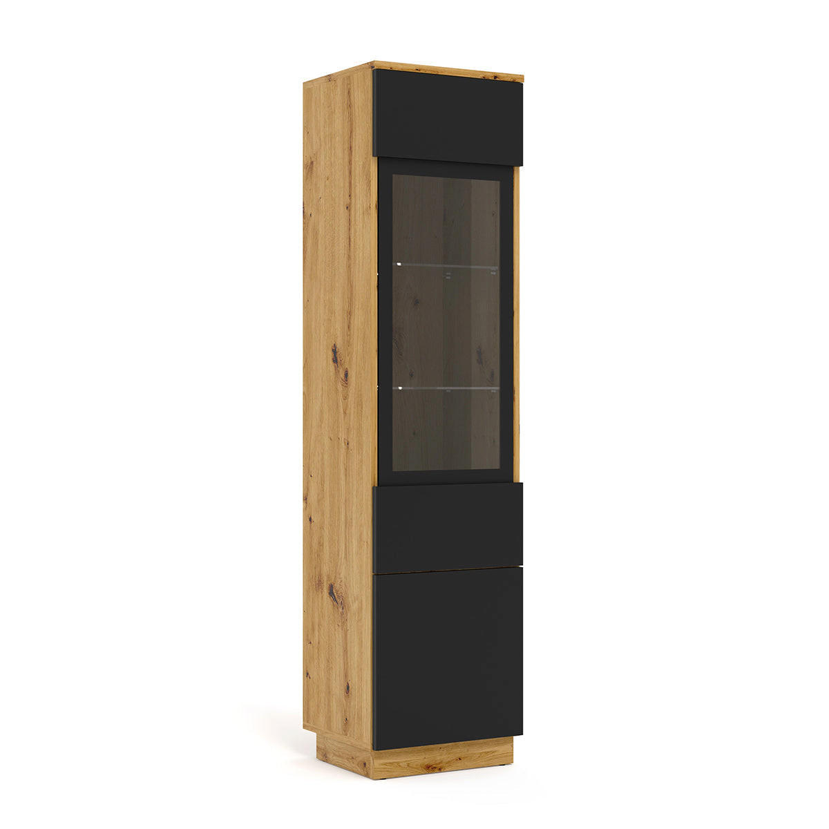 VITRINE Aurus Holz und Schwarz - Schwarz, Holzwerkstoff (37/143.5/33cm) - Petits-meubles