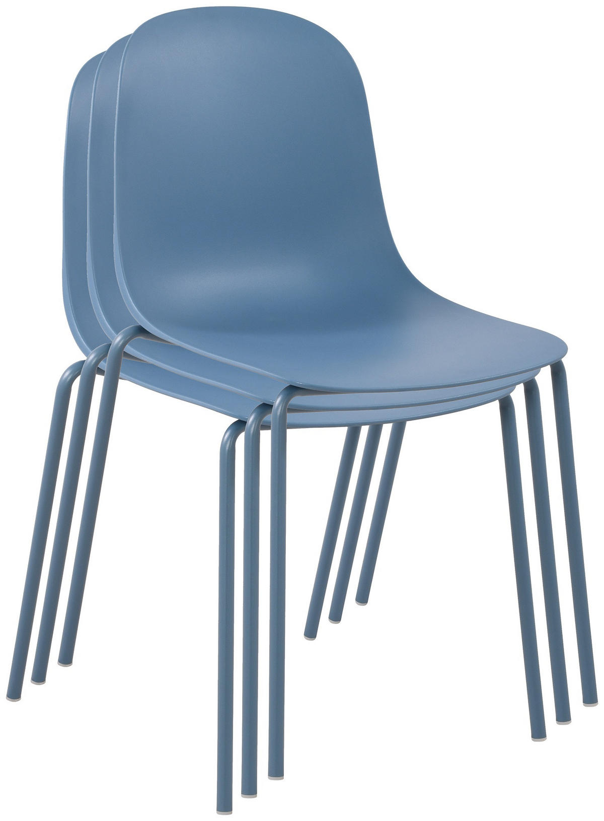 STAPELSTUHL Kunststoff blau - Blau, Kunststoff/Metall (51/85/53cm) - CLP
