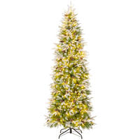 WEIHNACHTSBAUM mit 350 warmweißen LED-Lichtern 225 cm grün - Grün, Metall (225cm) - COSTWAY