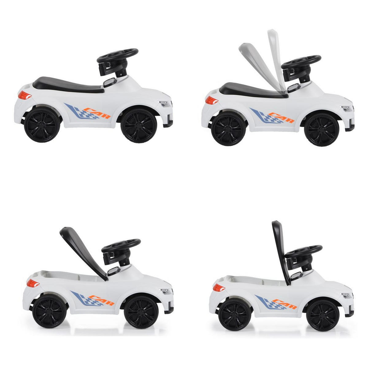 RUTSCHER Victory 2 in 1 weiß Rutscher mit Griff Lehne Fußstütze Musikfunktion - Weiß, Kunststoff (87/66/41cm) - Moni