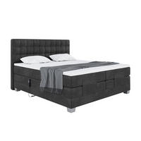 BOXSPRINGBETT Edison - Silberfarben/Schwarz, Textil (180/200cm) - Meblini