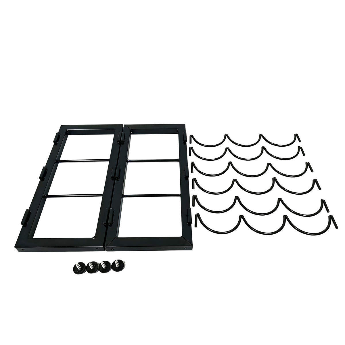 WEINREGAL - Schwarz, Metall (35/36/17cm) - Relaxdays