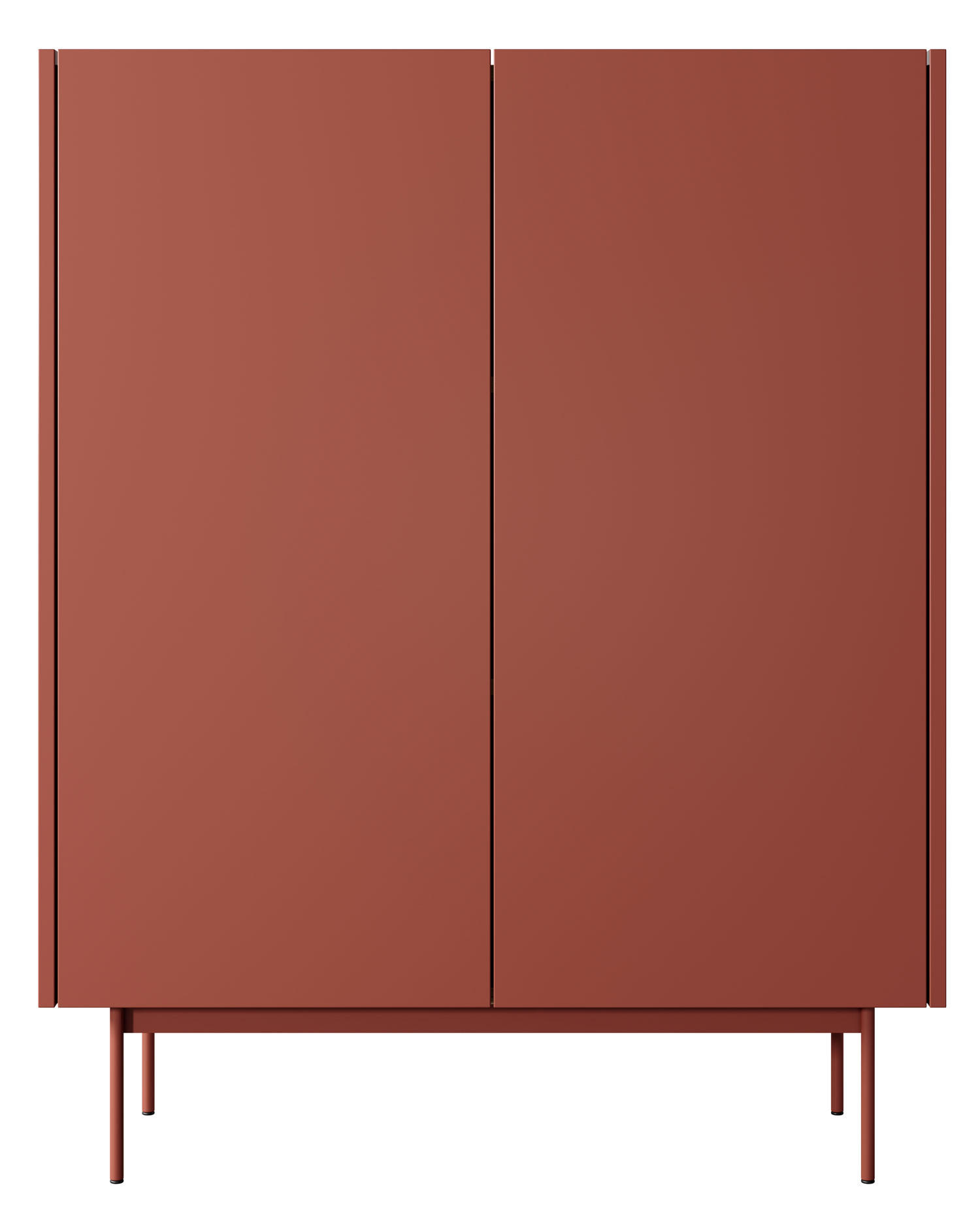 HIGHBOARD Color Keramikrot / Eiche Linea 97 / 37 / 122cm - Hellbraun/Rot, Holz/Holzwerkstoff (97/122/37cm) - Feldmann-Wohnen