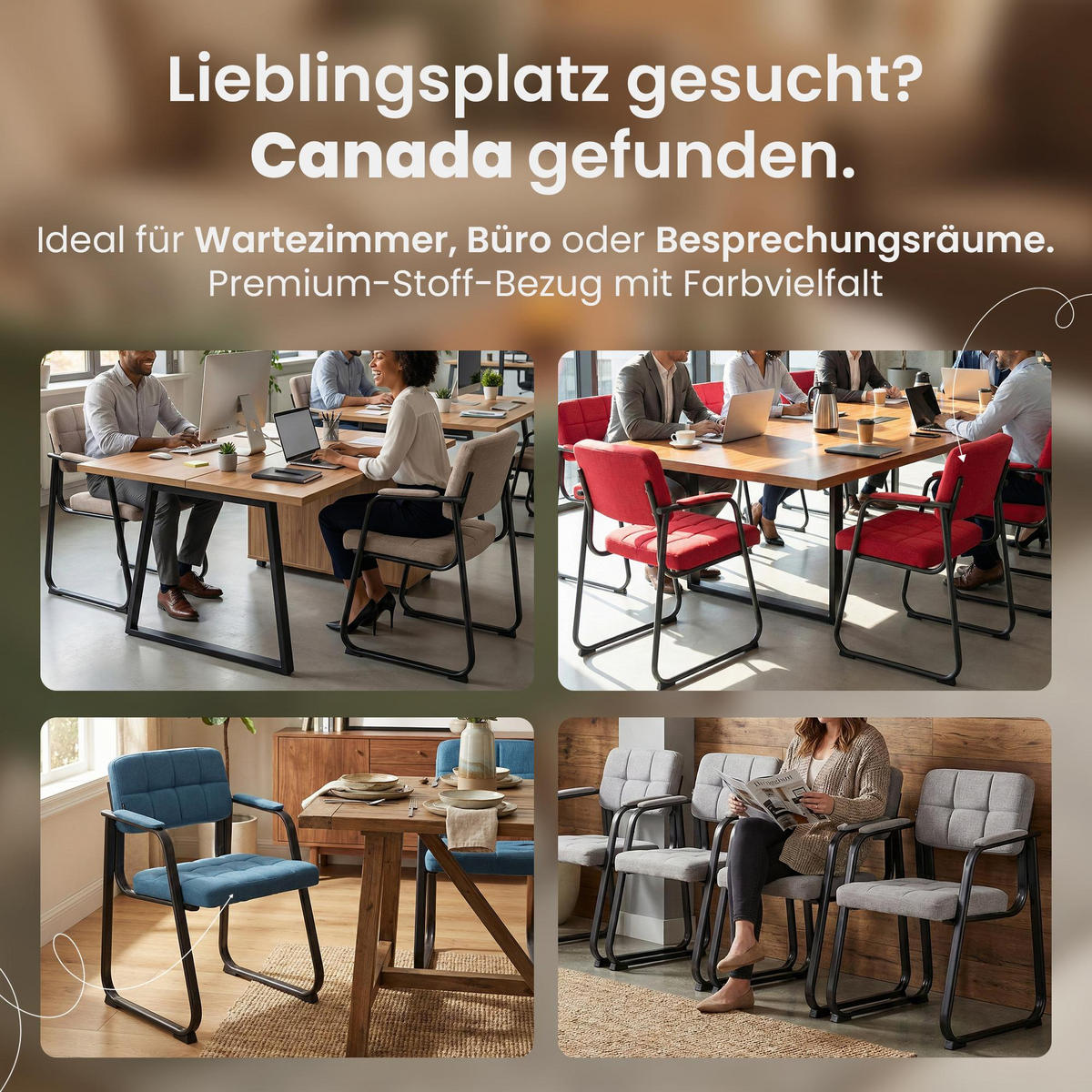 ARMLEHNENSTUHL Stoff Rot - Rot, Textil/Metall (59/84/58cm) - CLP