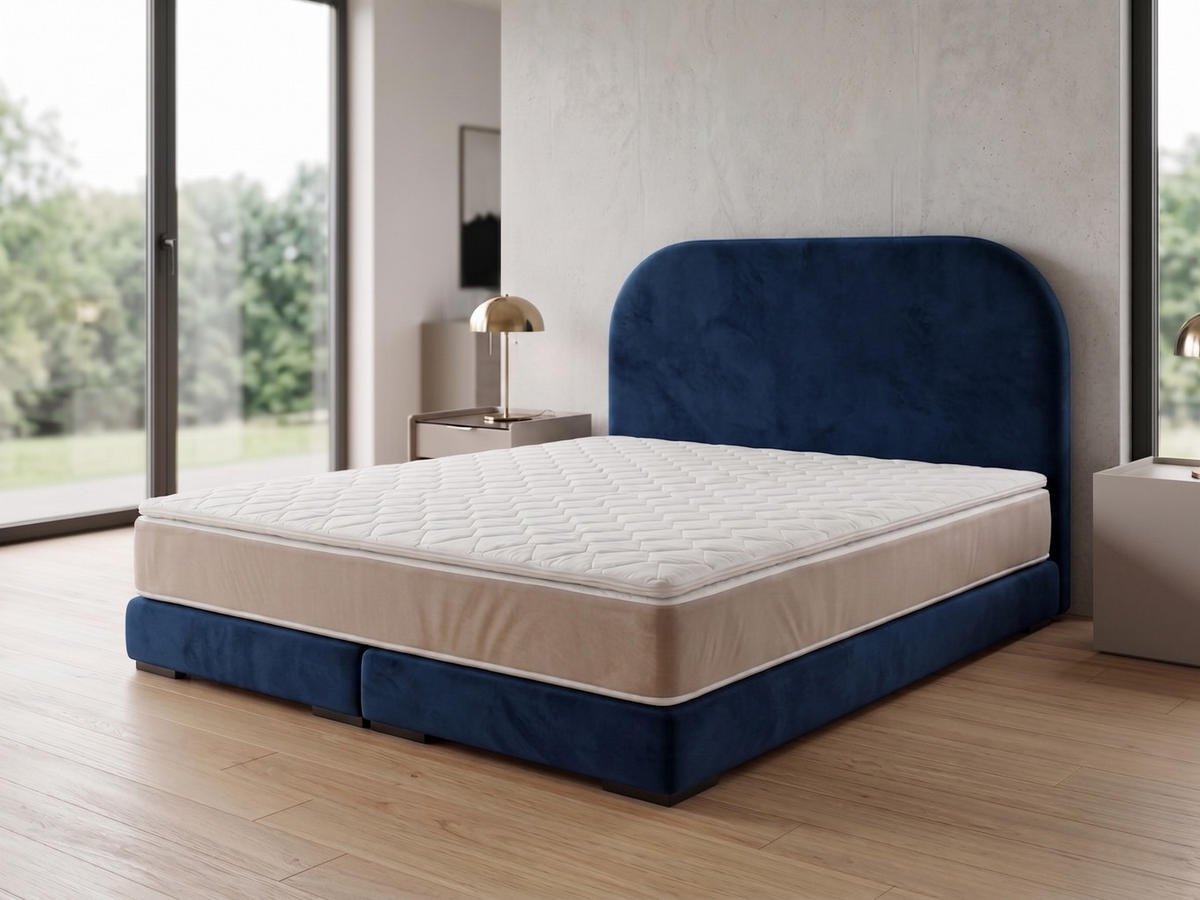 POLSTERBETT LEON1 200x 200 cm Farbe: Blau - Blau, Textil (200/200cm) - A&J MöbelLand