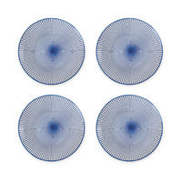 DESSERTTELLER Navia dunkelblau mit braunem Rand 19 cm 4er-Set - Dunkelblau, Keramik (19cm) - Homla
