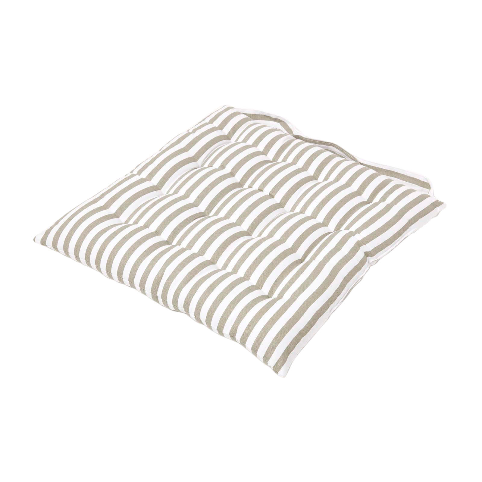 STUHLKISSEN 40/40/5 cm grau-weiß gestreift - Grau, Textil (40/40/5cm) - Homescapes