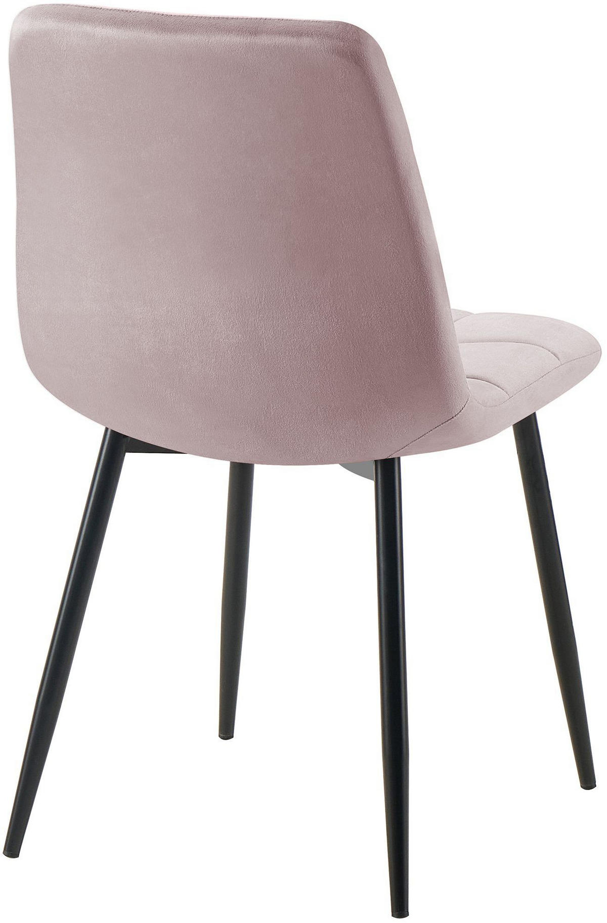 STUHL 4 Samt Pink - Pink/Schwarz, Textil/Metall (45/84/55cm) - CLP