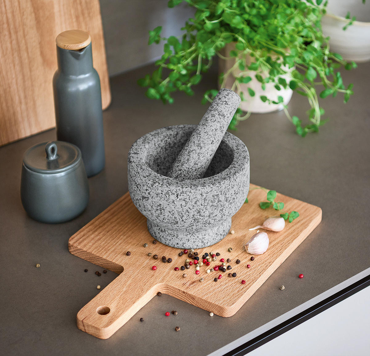 MÖRSER Granit Elvo Ø 14 cm - Grau, Stein (14/10/14cm) - ZELLER