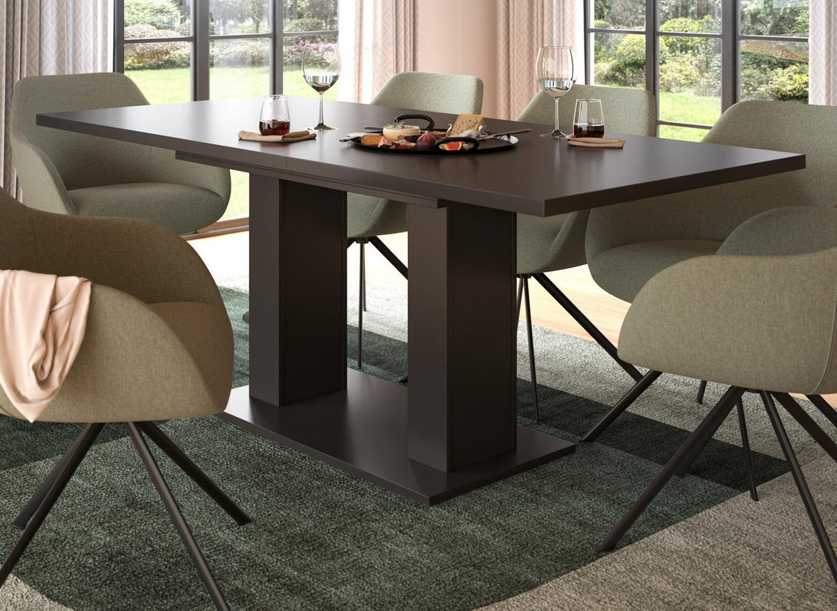 ESSTISCH grau, Küchentisch ausziehbar 150 - 190 cm - Grau, Holzwerkstoff/Metall (150/90/76cm) - Inn.Furn