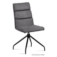 ESSZIMMERSTUHL drehbar (2er-Set) Domini 47x92x60 Schwarz/Grau - Schwarz/Grau, Kunststoff (60/92/47cm) - 58aufmkessel