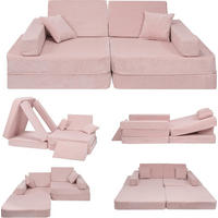KINDERSOFA Cordsamt Puderrosa - Hellrosa, Textil (160/24/80cm) - AngeLove