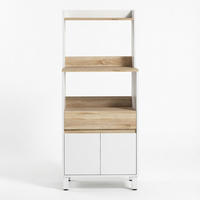 BUFFET DE-38820 60/40/131 cm Mikrowellenfach und Schublade Weiß - Weiß, Holzwerkstoff (60/131/40cm) - ComfortXL