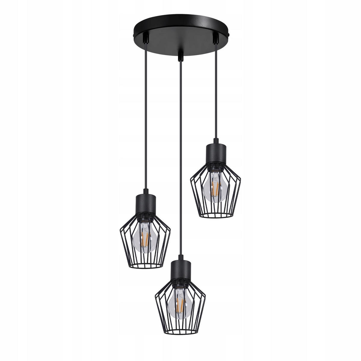 HÄNGELEUCHTE Ziel 3-flammig 22/22/150 cm - Schwarz, Metall (22/22/150cm) - Nettlife