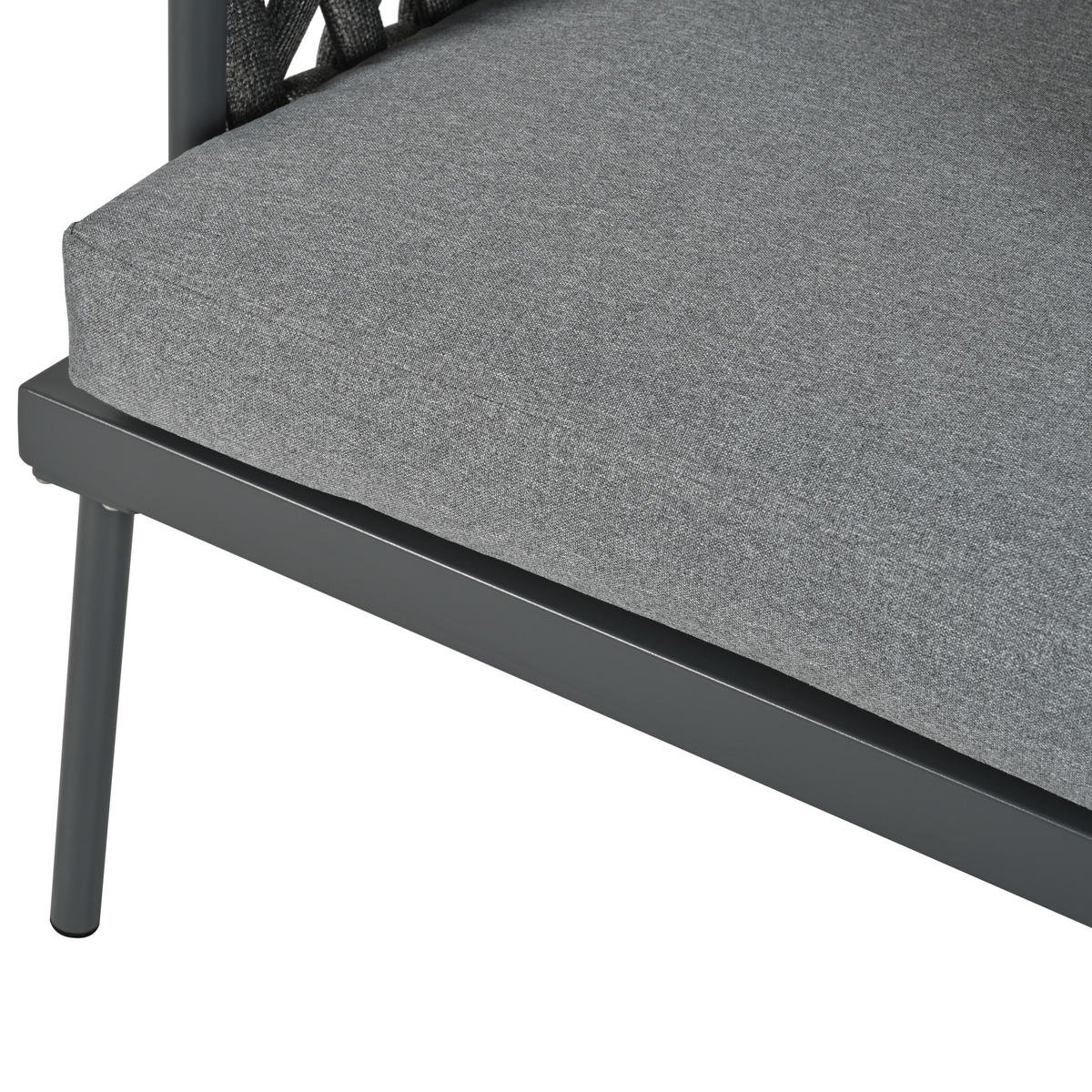 LOUNGESET Grau 3er Sofa 2 Sessel Couchtisch Glastischplatte - Grau, Textil - FLIEKS