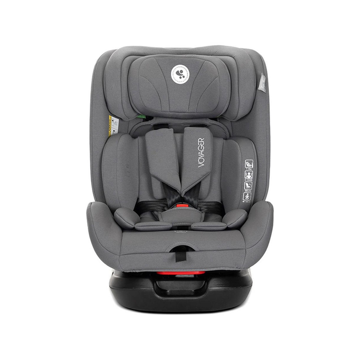 KINDERSITZ Voyager i-Size grau (40-150 cm) Nackenkissen, Kopfstütze, Gurt - Grau, Textil (43/75/46cm) - Lorelli