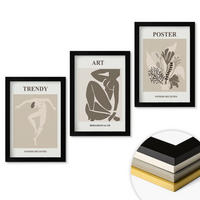WANDBILDER 3er-Set - 20x30 cm Schwarzer Rahmen - Matisses Pflanzenfiguren - Schwarz, Kunststoff (20/30cm) - ArtPrintCave
