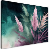WANDBILD abstrakt pampasgras botanik - Lila, Textil (60/40cm) - Feeby
