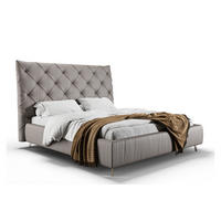 POLSTERBETT ANNY Grau Massivholz - Grau, Leder (200/200cm) - KAWOLA