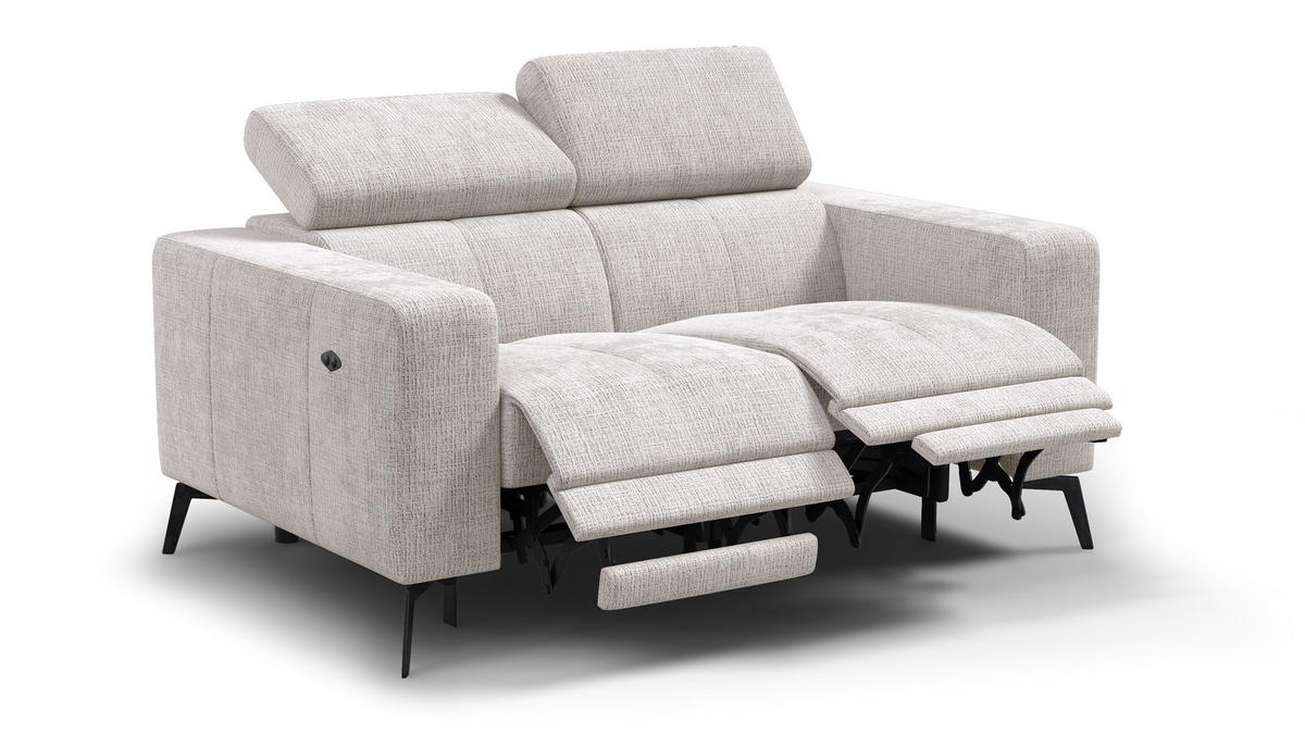 RELAXSOFA MORELLO 2-Sitzer, creme, 2 x Relax Zero Gravity - Creme, Holz/Textil (164/82/103cm) - Courtois Laville