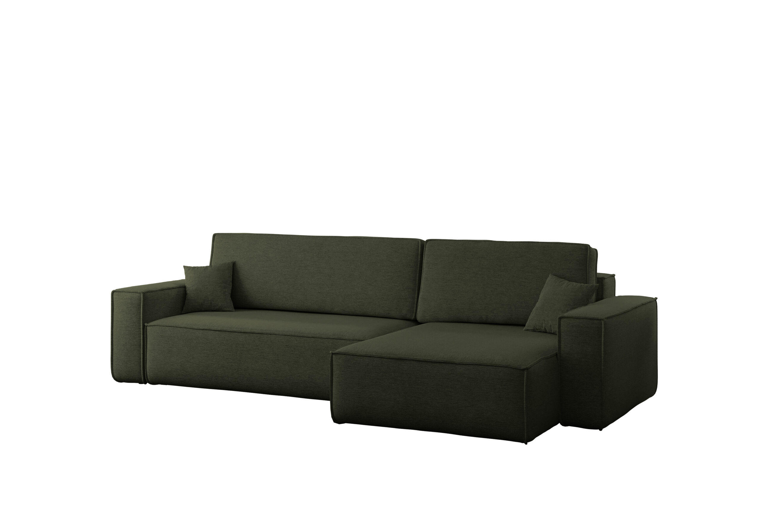 ECKSOFA Mit Schlaffunktion Und Bettkasten, Eckcouch Best XL Stoff Verita Dunkelgrün Rechts - Dunkelgrün, Holz (274/145cm) - Kaiser Möbel