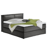 BOXSPRINGBETT mit Kopfteil - Premium - Anthrazit, Textil (160/220cm) - home24