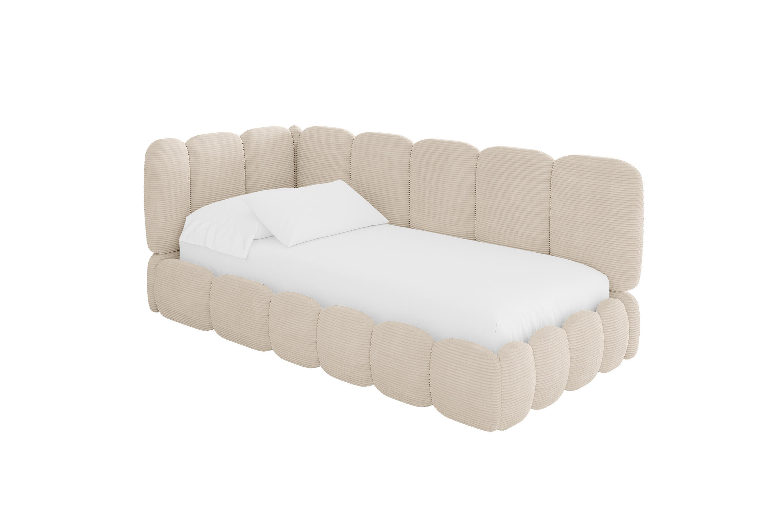 ALTDECOR JEDNOLŮŽKOVÁ POSTEL pro mládež s úložným prostorem, vpravo - AVRY 100x200 béžová