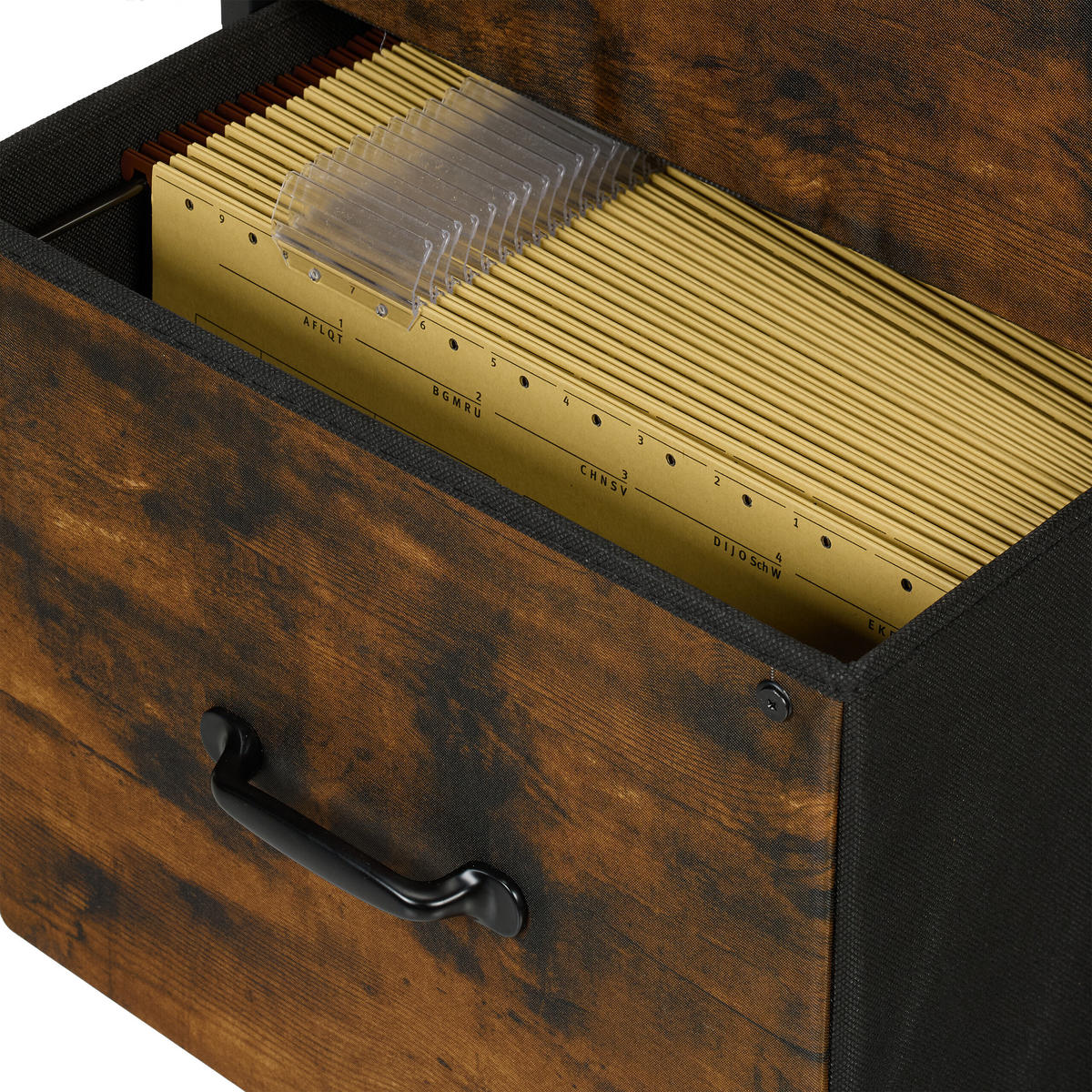 ROLLCONTAINER - Schwarz/Braun, Holz/Holzwerkstoff (100/67/40cm) - Relaxdays