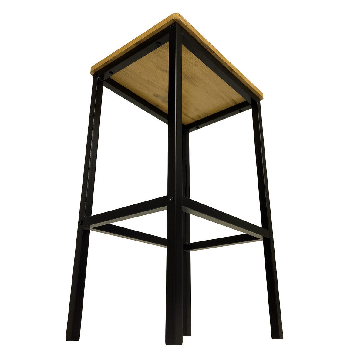 BARHOCKER Holzoptik Metall Eichefarben Schwarz stabil 65 cm - Eichefarben, Holzwerkstoff/Metall (40/65/30cm) - Begryf