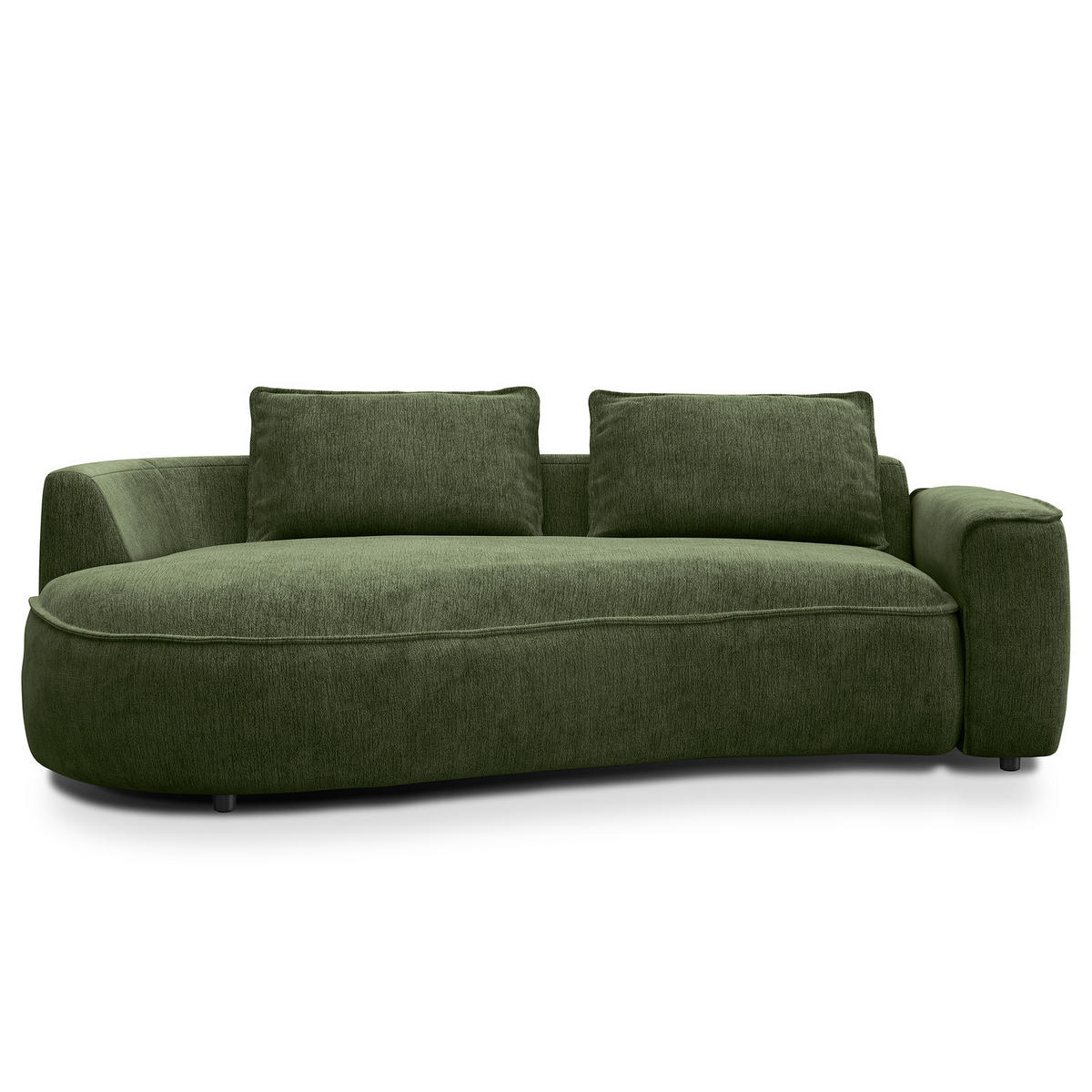 2,5-SITZER SOFA - Schwarz/Grün, Kunststoff/Textil (217/82/146cm) - home24