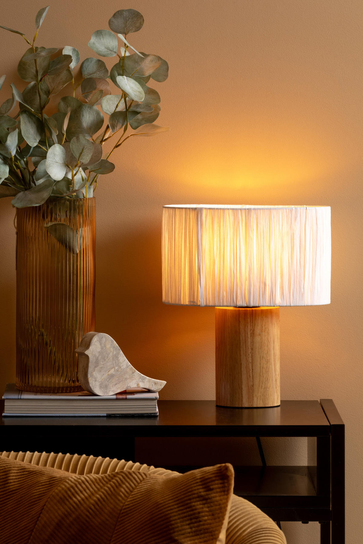 TISCHLAMPE Sheer 21/21/30 cm - Weiß, Naturmaterialien (21/21/30cm) - Leitmotiv