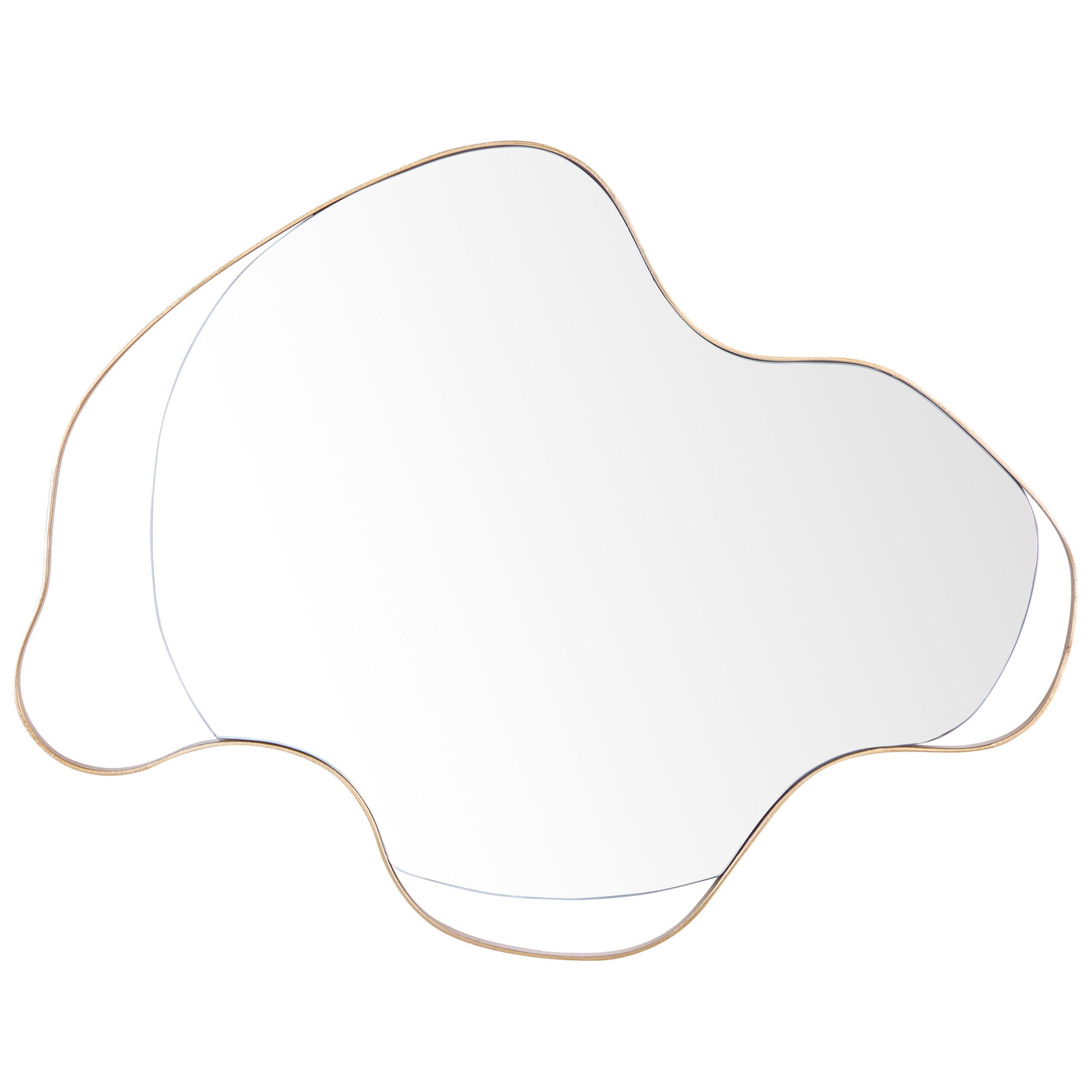 WANDSPIEGEL Metall gold asymmetrisch 77/59 cm Melun - Goldfarben, Metall (77/59/2cm) - Beliani