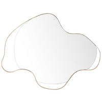 WANDSPIEGEL Metall gold asymmetrisch 77/59 cm Melun - Goldfarben, Metall (77/59/2cm) - Beliani