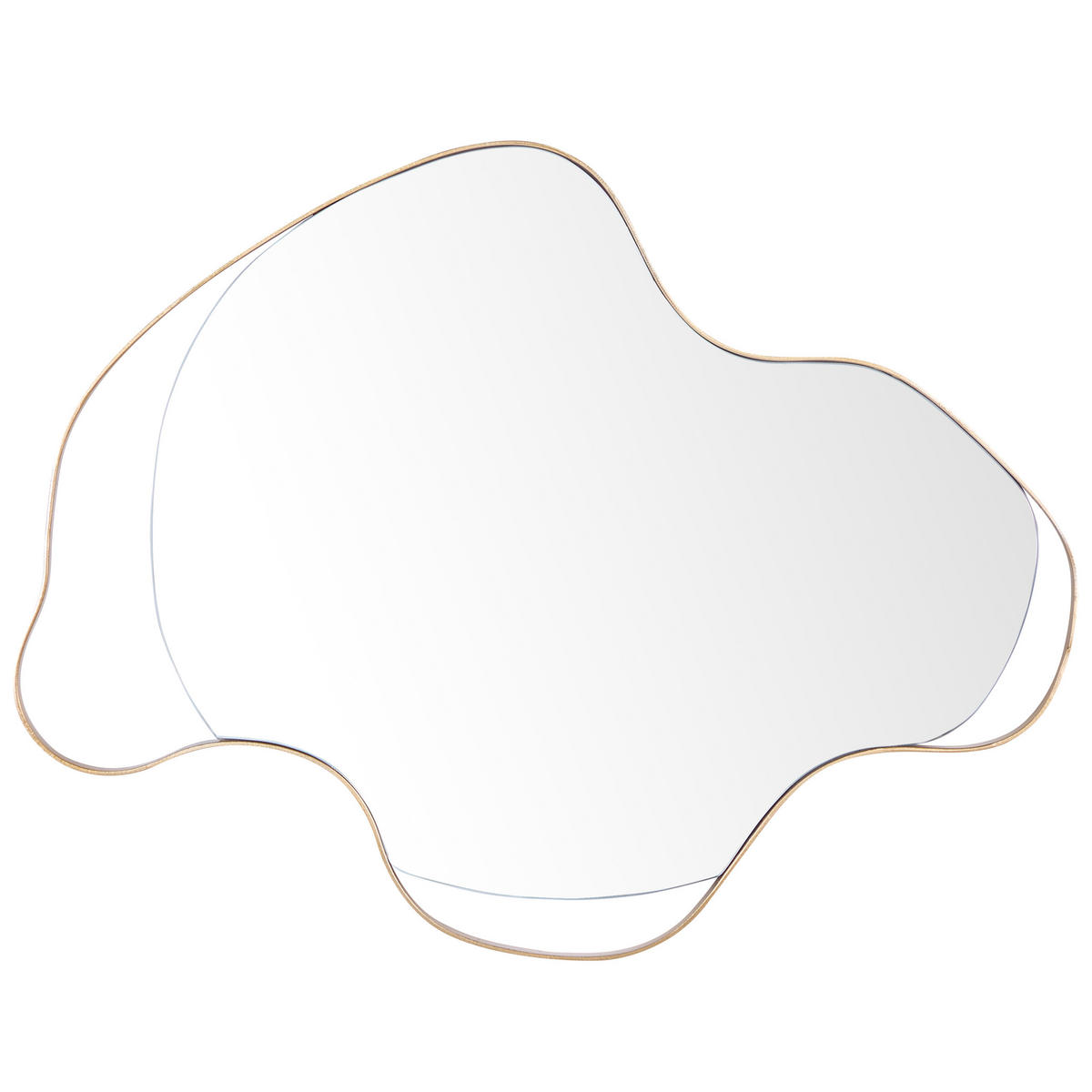 WANDSPIEGEL Metall gold asymmetrisch 77/59 cm Melun - Goldfarben, Metall (77/59/2cm) - Beliani