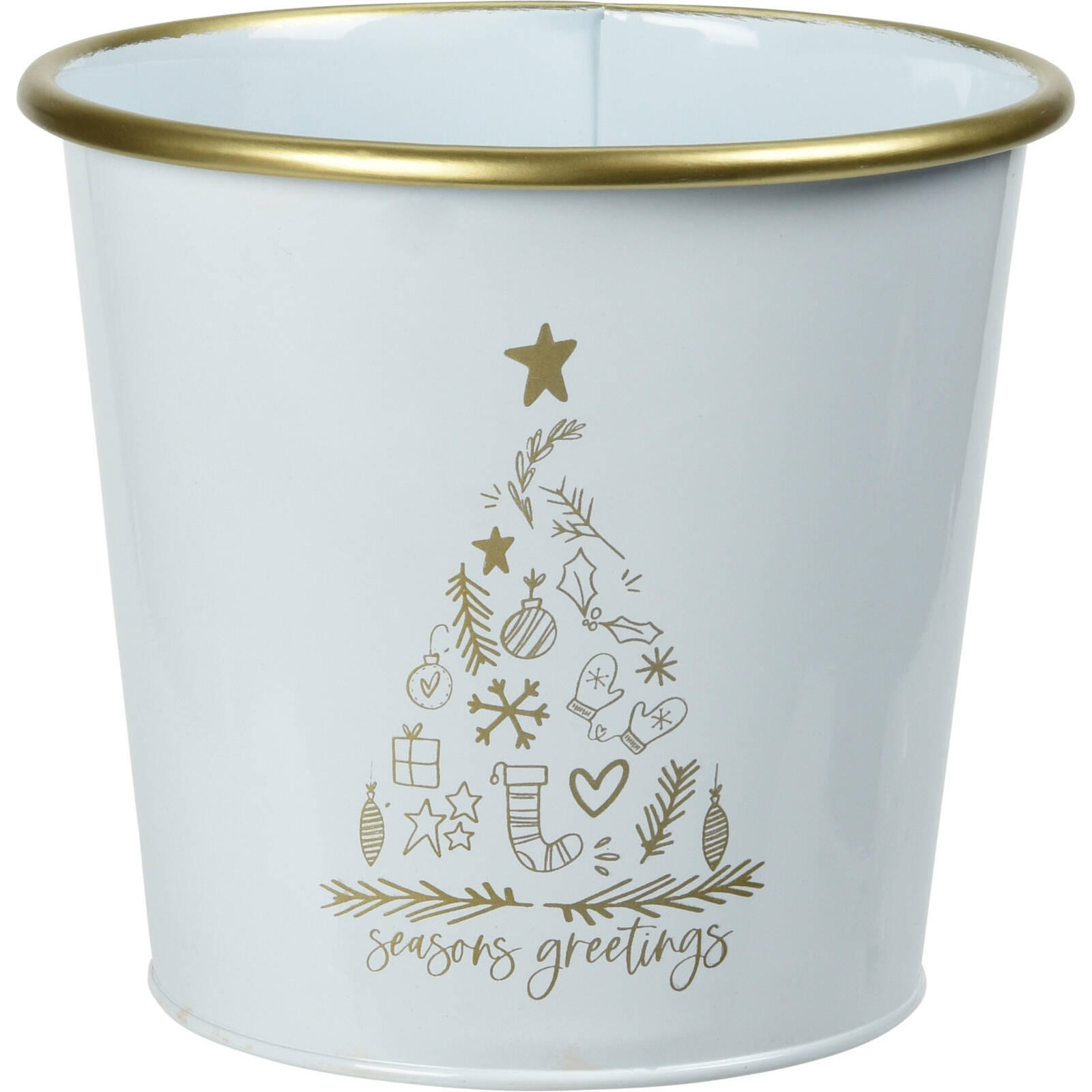Home Styling Collection Metalleimer Weiß 17x15x17 cm