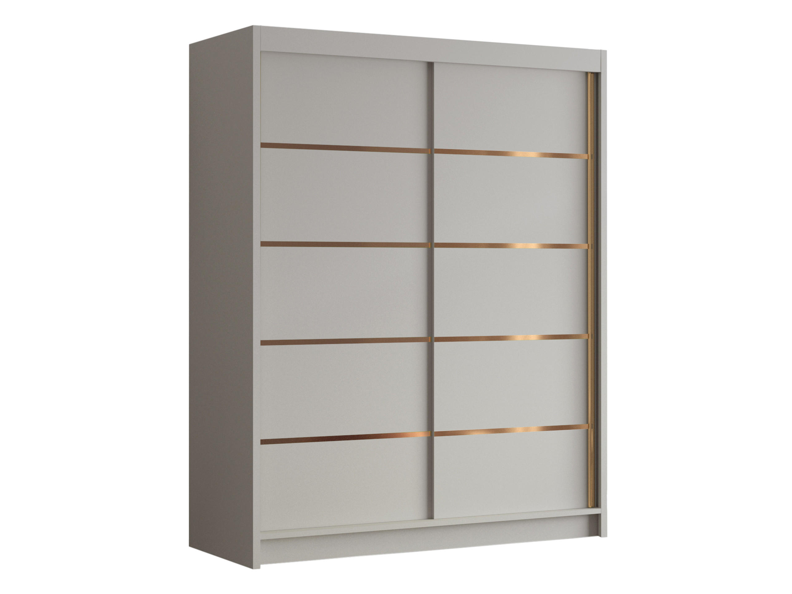 SCHIEBETÜRENSCHRANK Flavio IV - Goldfarben/Naturfarben, Holzwerkstoff/Metall (150/200/58cm) - MIRJAN24