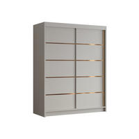 SCHIEBETÜRENSCHRANK Flavio IV - Goldfarben/Naturfarben, Holzwerkstoff/Metall (150/200/58cm) - MIRJAN24