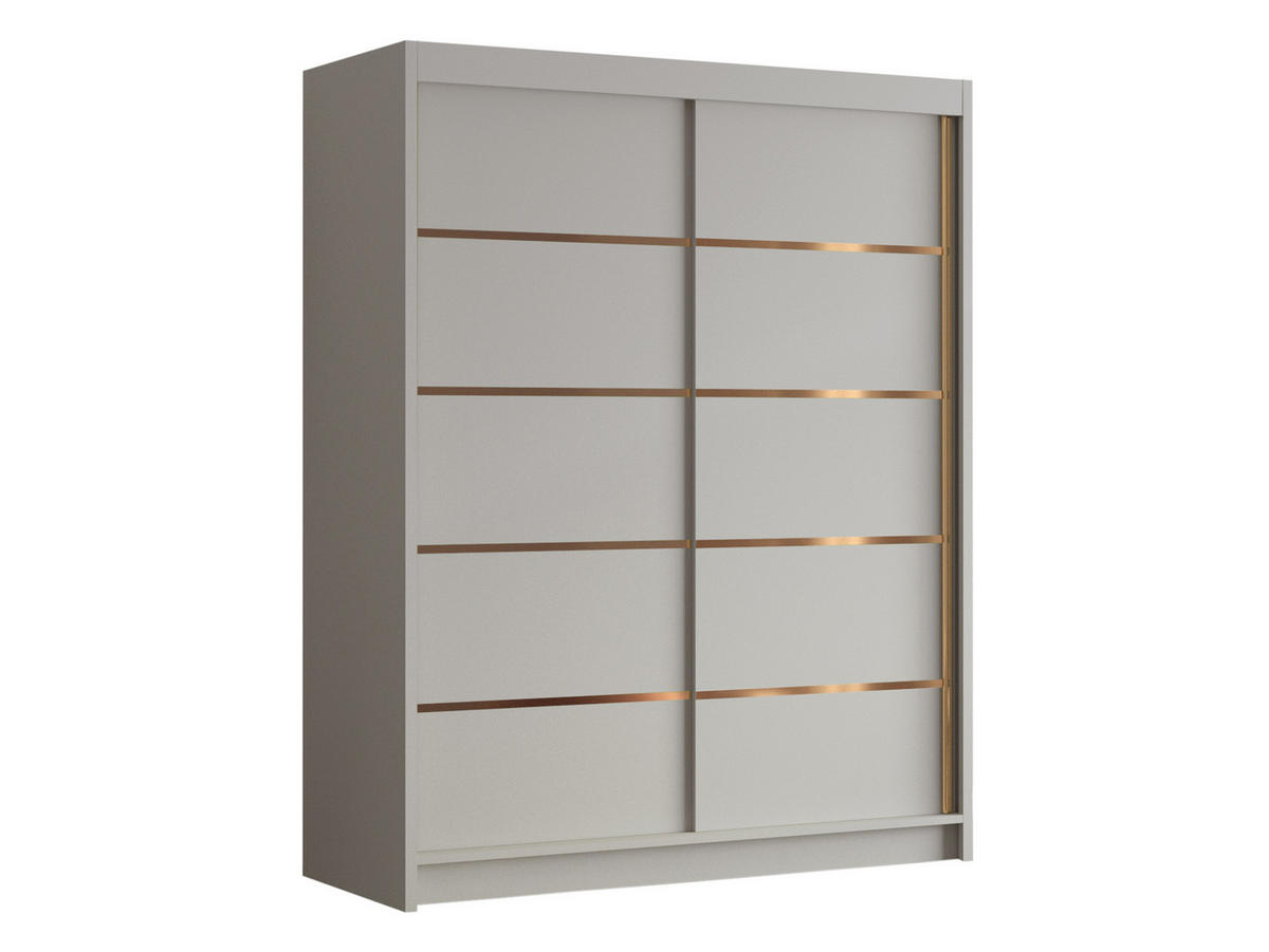SCHIEBETÜRENSCHRANK Flavio IV - Goldfarben/Naturfarben, Holzwerkstoff/Metall (150/200/58cm) - MIRJAN24