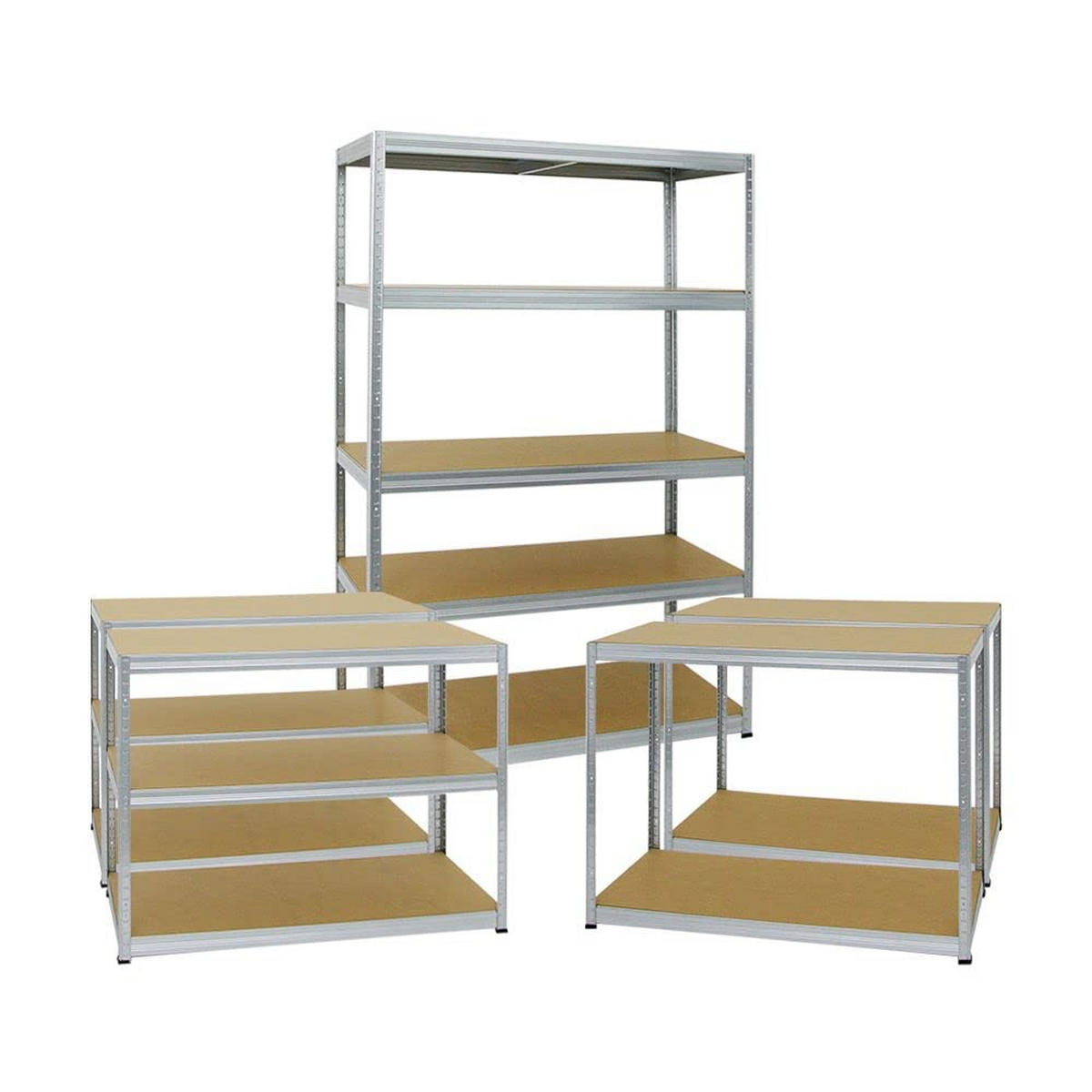 SCHWERLASTREGAL Big Elephant M 3er-Set mit 3x 180x120x60 cm Fachlast 250 kg Verzinkt - Silberfarben, Metall (360/180/60cm) - PROREGAL