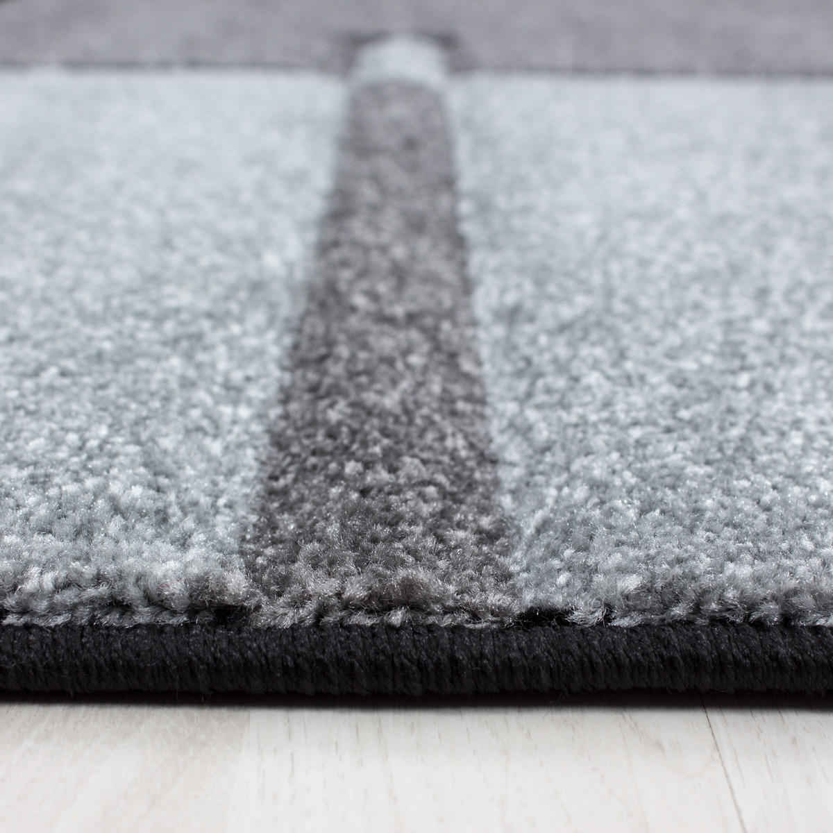 TEPPICH Kurzflor Karo Muster Polypropylen Wohnzimmer Grau Rechteckig 160x230 - Grau, Textil (160/230cm) - KADIMA DESIGN