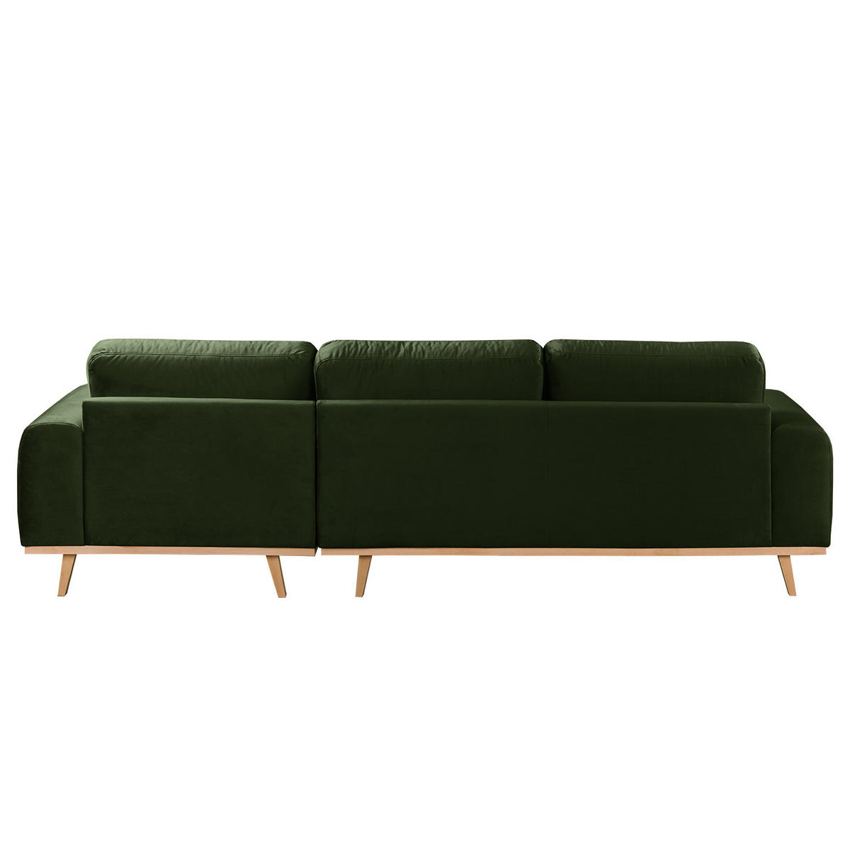 ECKSOFA - Samt - Dunkelgrün, Textil (286/152cm) - home24