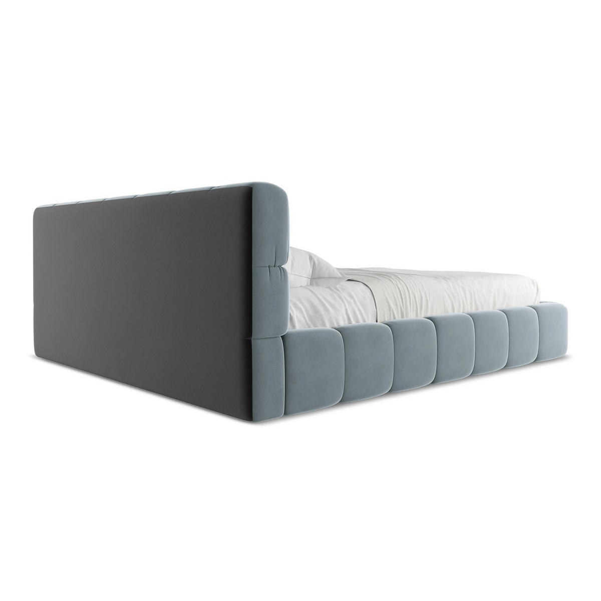 POLSTERBETT mit Bettkasten und Lattenrost 200x228 Blau - Blau/Schwarz, Kunststoff/Textil (180/200cm) - LaMiaSofa